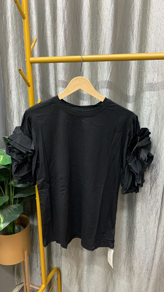 Ruffle Sleeve Round Neck Top FC2343