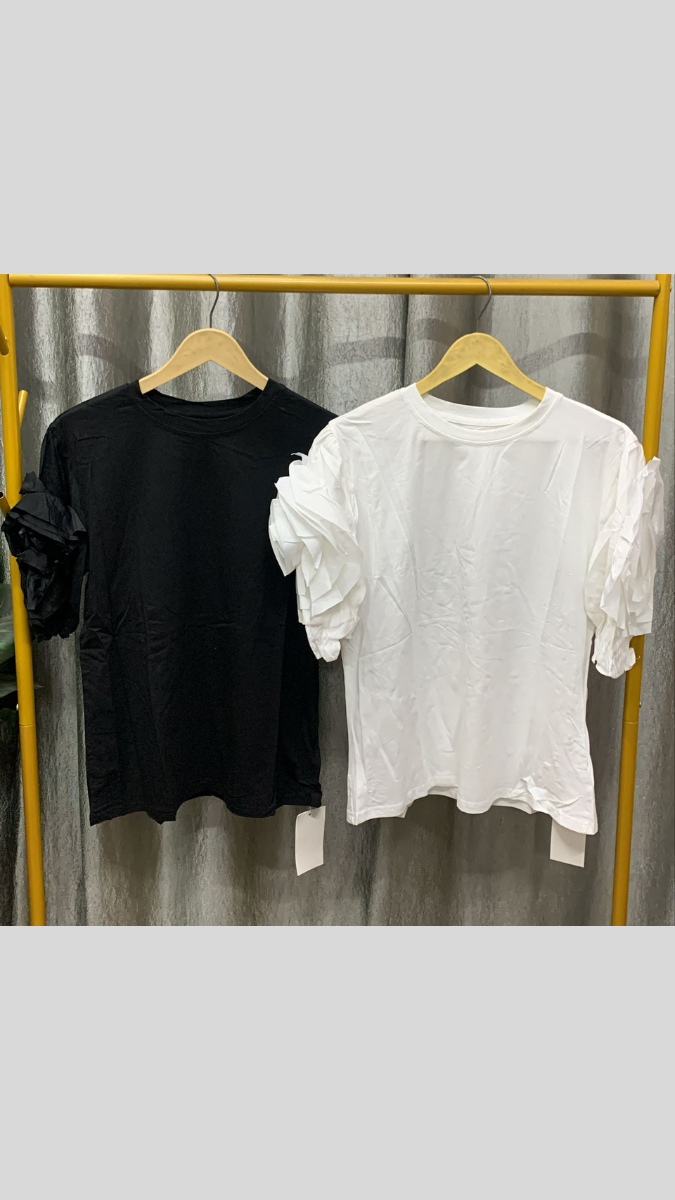 Ruffle Sleeve Round Neck Top FC2343