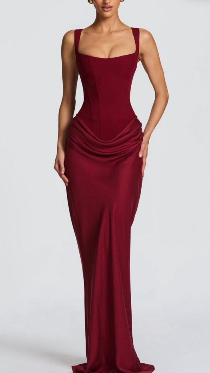 Ruffle Waist Strap Sleeve Bodycon Dress FC2427