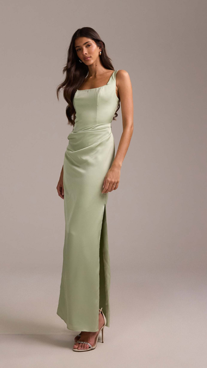 Ruffle Waist Strap Sleeve Bodycon Dress FC2427