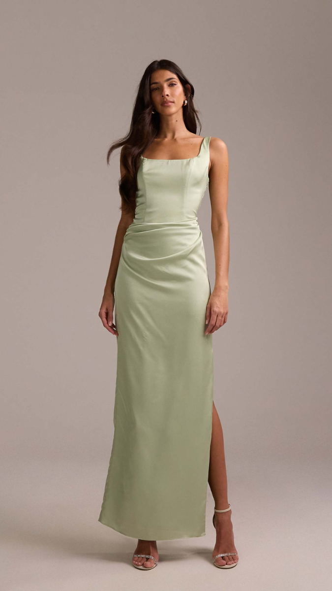 Ruffle Waist Strap Sleeve Bodycon Dress FC2427