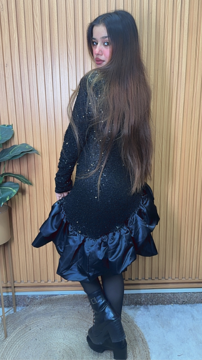 Ruffled Sequin Mini Dress FC2110