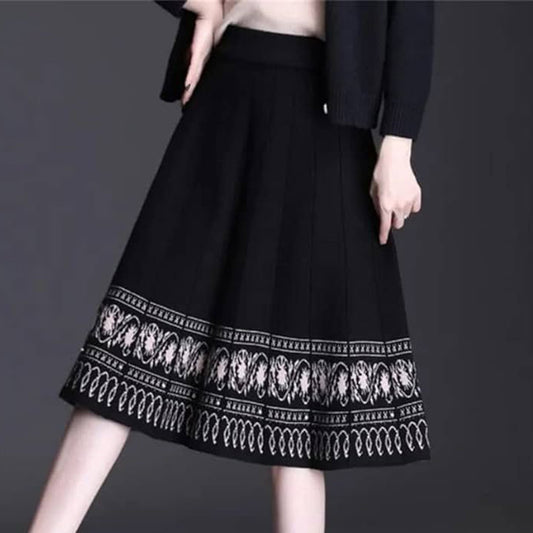 FC Black knitted woollen skirt