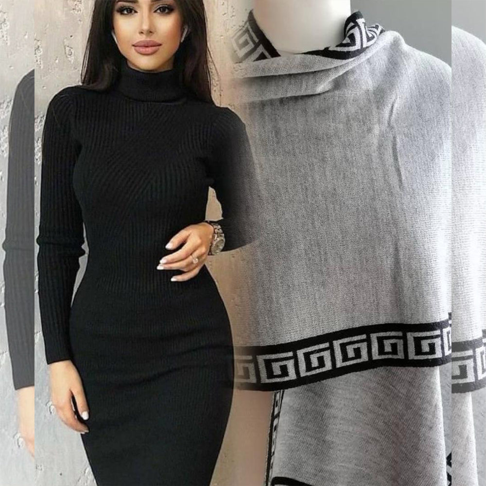 FC Elegant knit 2 Piece Bodycon Set with Stole