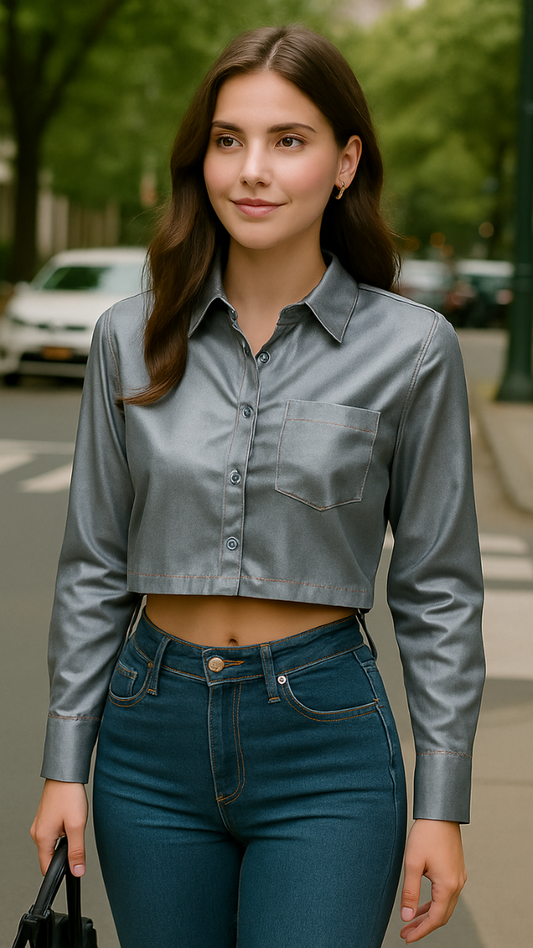 Satin Crop Shirt FC1802