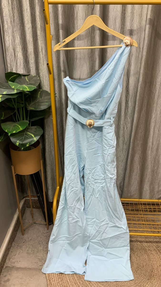 Sea Shell Designed Buckle One Shoulder Jumpsuit FC2310
