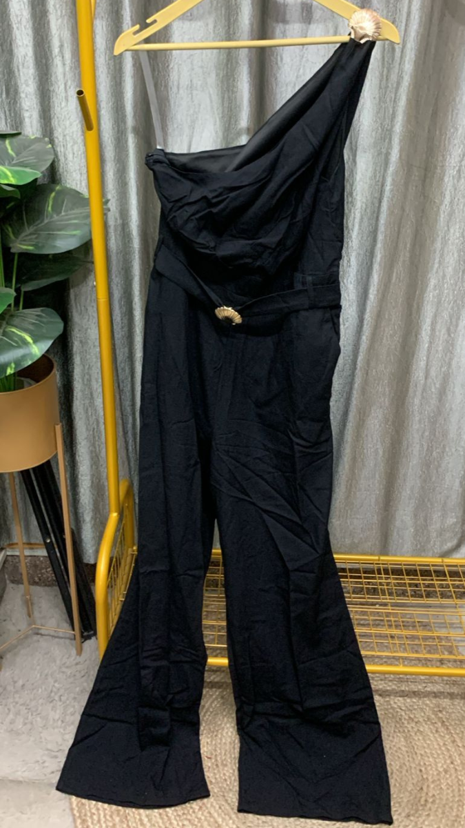 Sea Shell Designed Buckle One Shoulder Jumpsuit FC2310
