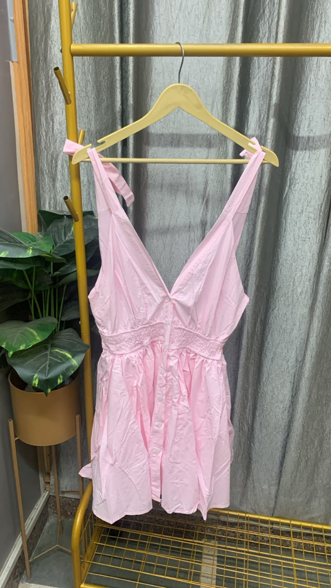 Sexy Deep V Neck Tie Sleeve Mini Dress FC2578