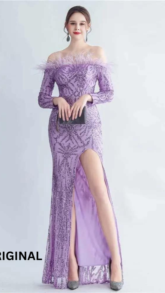 Sexy High Slit Off Shoulder Dress FC1496