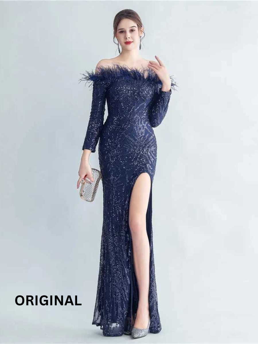 Sexy High Slit Off Shoulder Dress FC1496