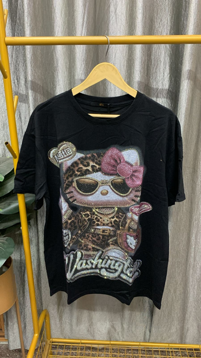 Shiny Kitty Printed T-Shirt FC2474