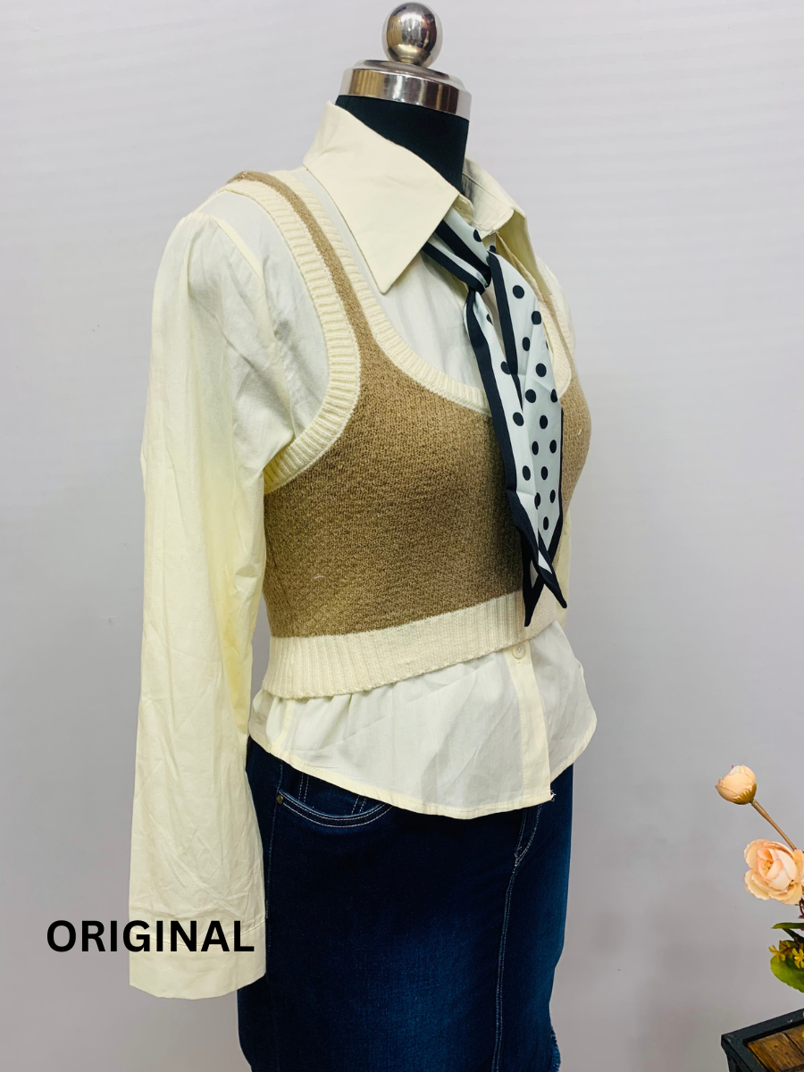 Shirt With U Neck Vest Jacket FC1326