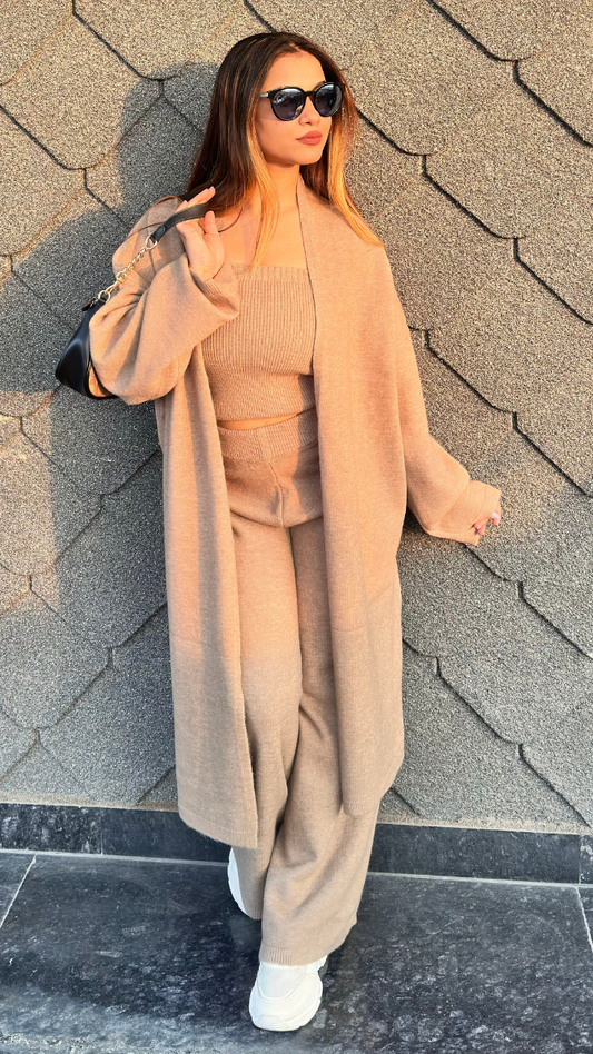 Short Top With Long Shrug And Pant Coord Set FC2031