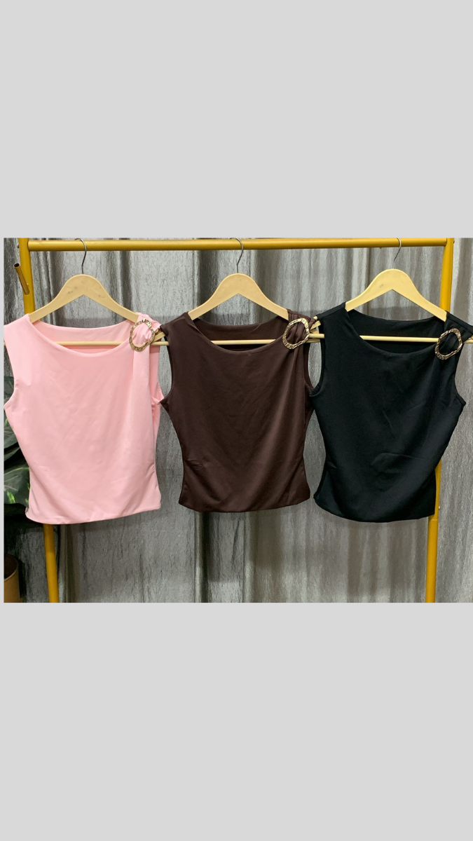 Side Buckle Sleeveless Crop Top FC2521