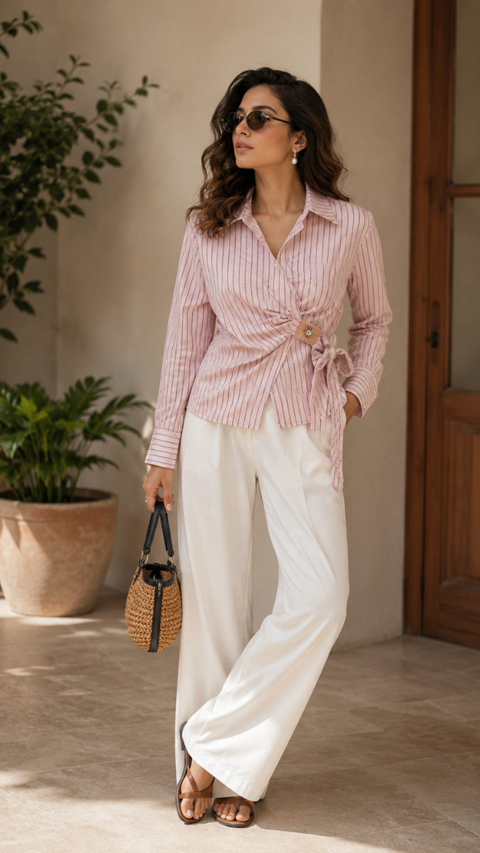 Side Tie Belt Line Shirt FC2542
