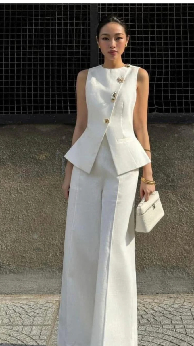 Sleeveless Overlapping Top And Pant Coord Set FC1932