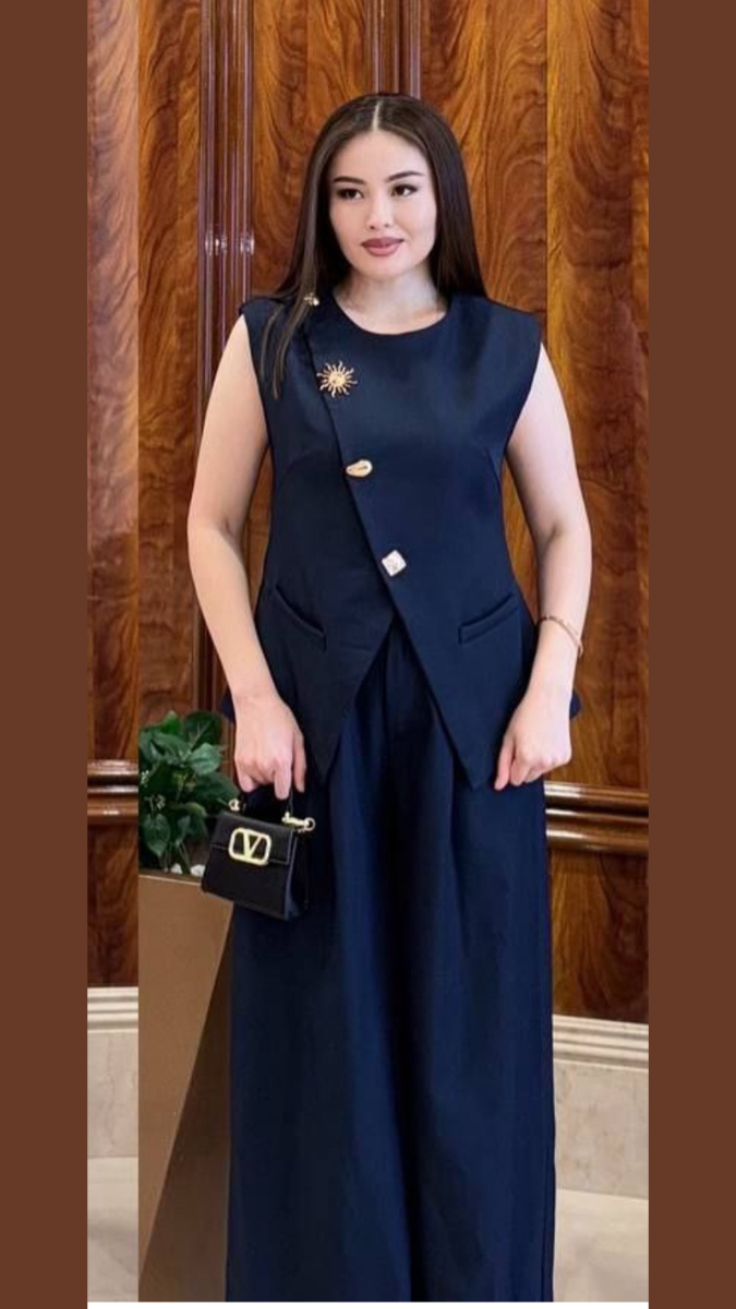 Sleeveless Overlapping Top And Pant Coord Set FC1932