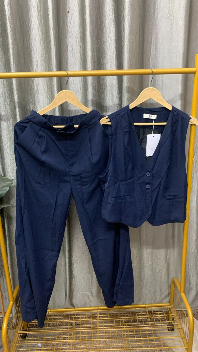 Sleeveless Vest And Pant With Pocket Coord Set FC2414