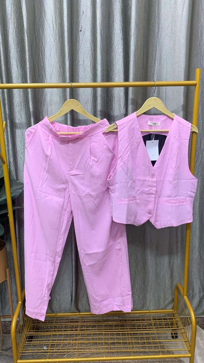 Sleeveless Vest And Pant With Pocket Coord Set FC2414