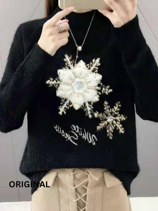 Snow Flake Embedded Winter Top