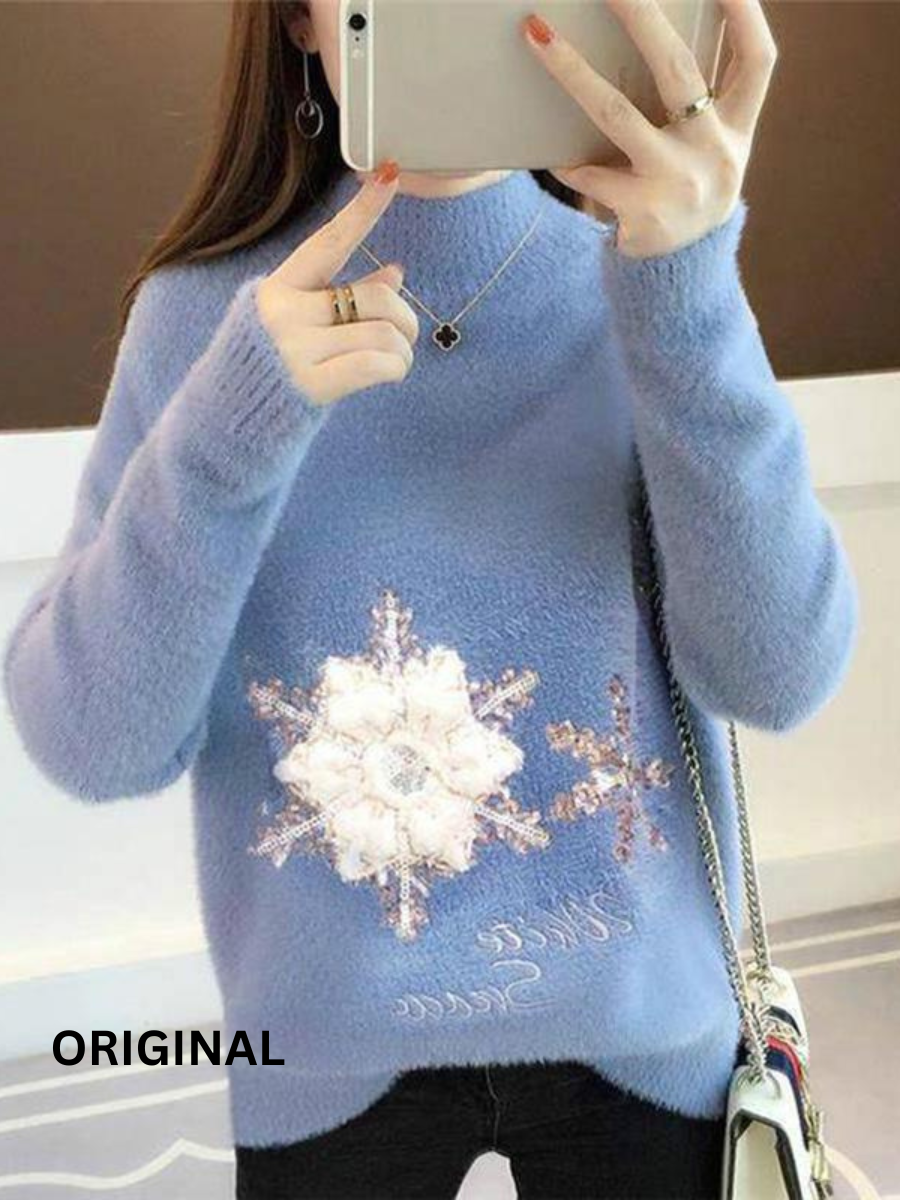 Snow Flake Embedded Winter Top