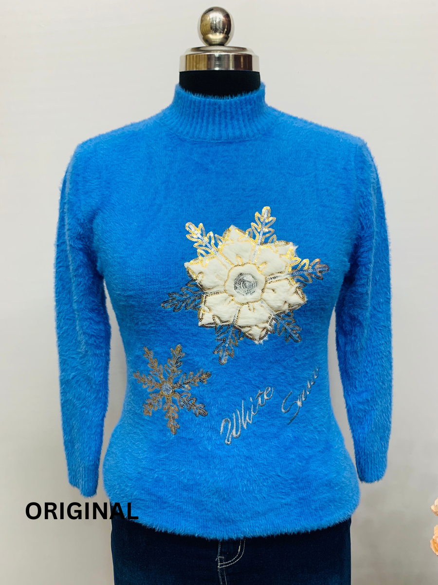 Snow Flake Embedded Winter Top