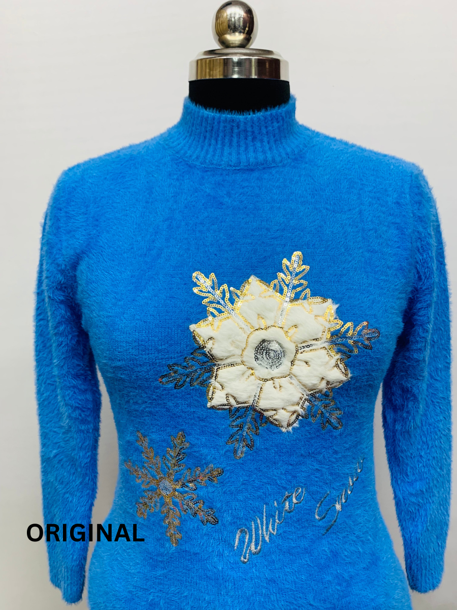 Snow Flake Embedded Winter Top