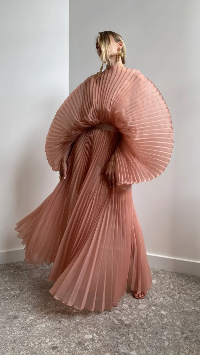 Spread Wings Exquisite Pleated Ruffle Gown FC1827