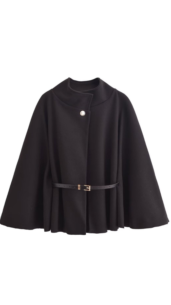 Stand Collar Woolen Cover Up Cape FC2025
