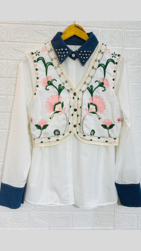 Stone Crop Jacket With Plain Shirt FC1847