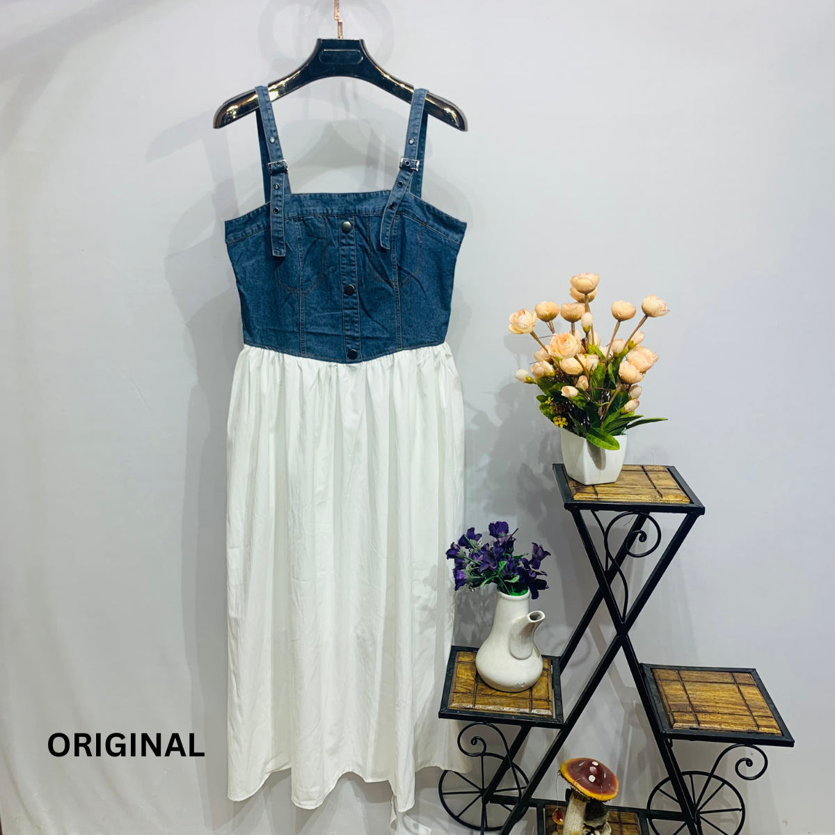 Strap Denim Dress