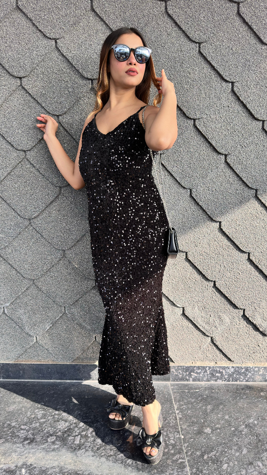 Strap Sleeve Sequin Mermaid Dress FC2049