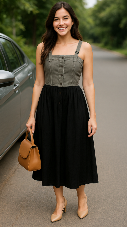 Strap Denim Dress FC2030