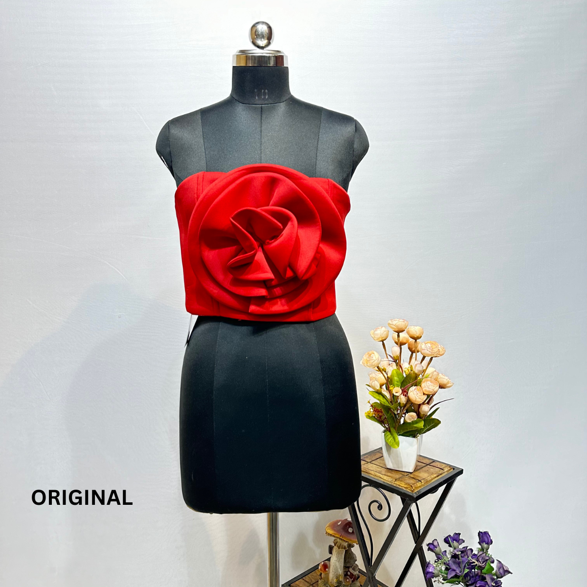 Strapless 3D Flower Top