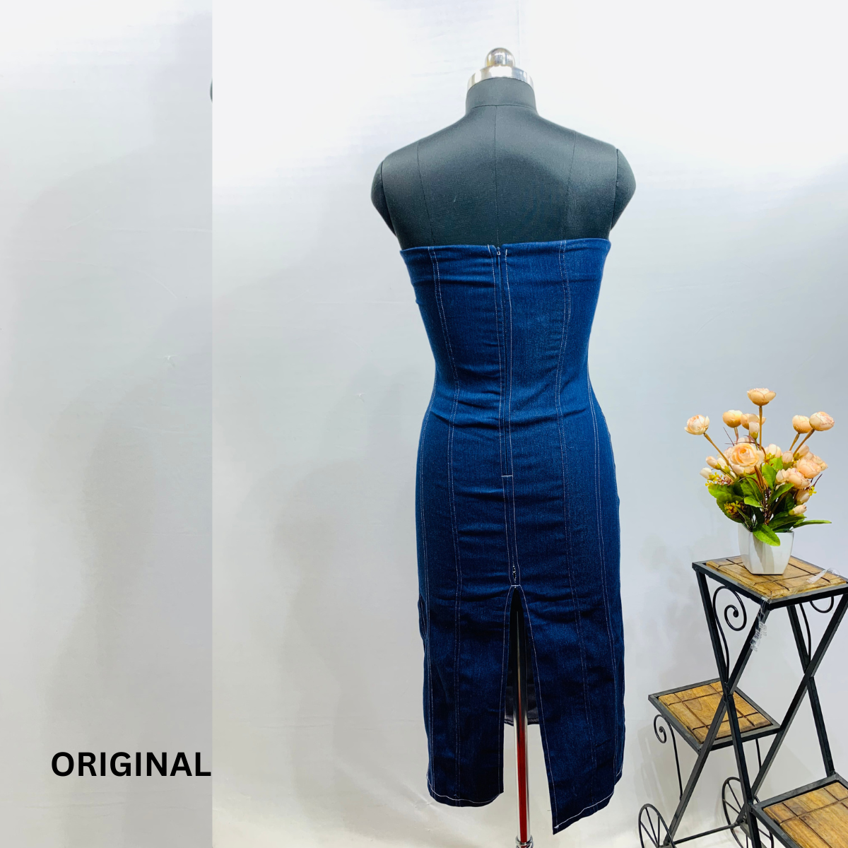 Strapless Denim Dress