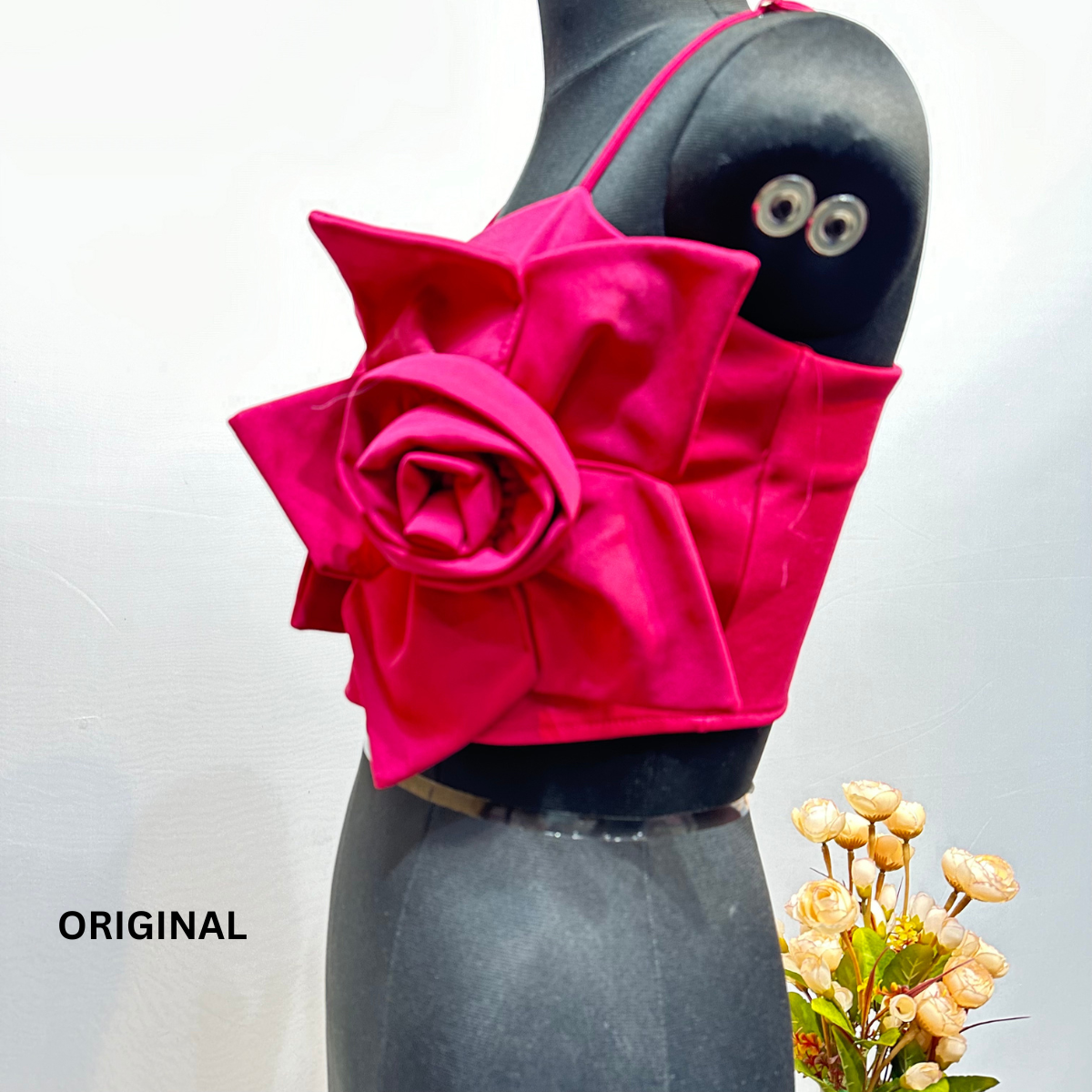 Strapless Two 3D Flower Top