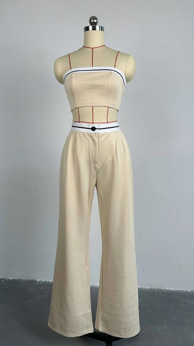 Strapless Crop Top With Trousers Set FC1168