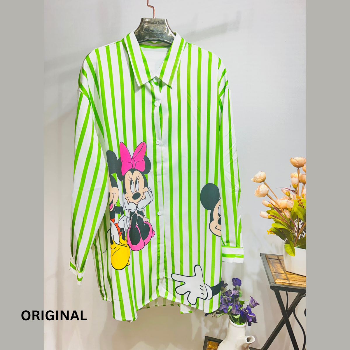 Stripe Mickey Mouse Shirt Dress