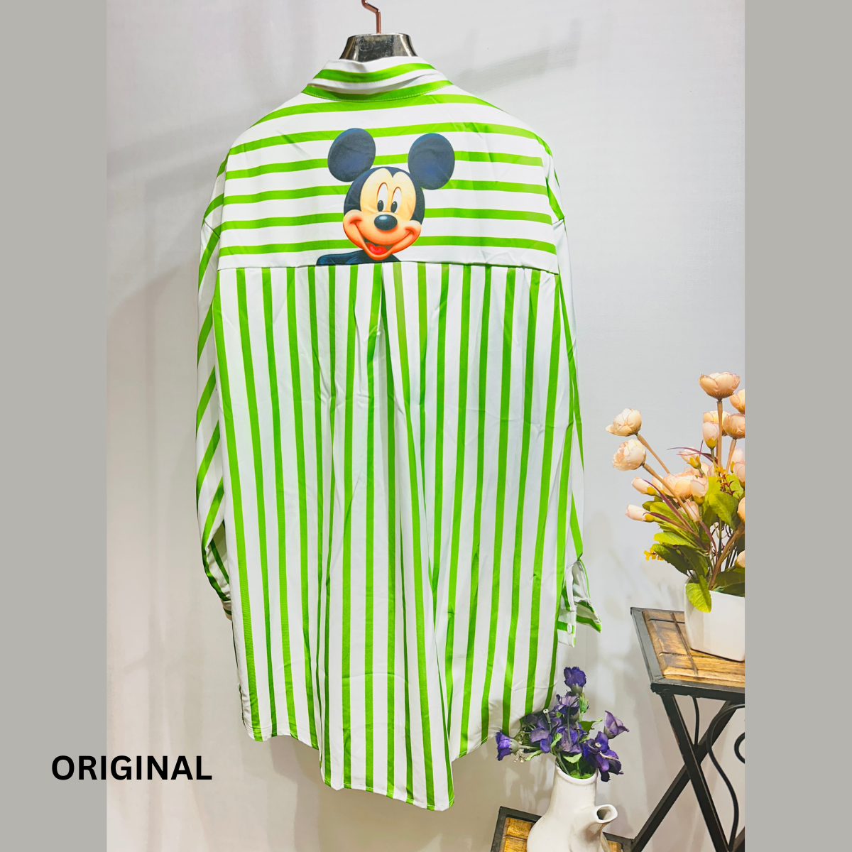 Stripe Mickey Mouse Shirt Dress