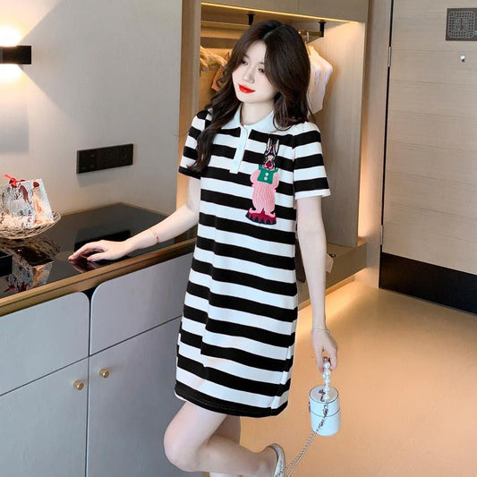  Striped Mid-Lenght Dress