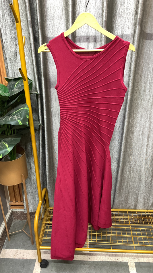 Stylish Asymmetrical Draped Sleeveless Dress FC2553