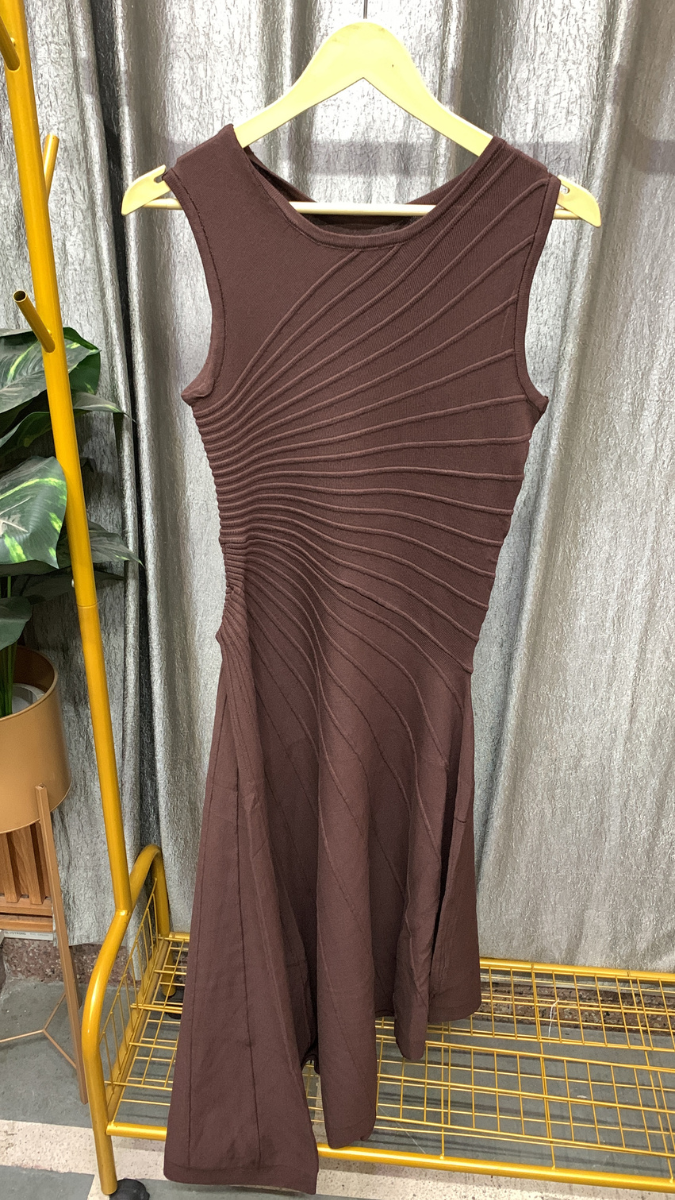 Stylish Asymmetrical Draped Sleeveless Dress FC2553