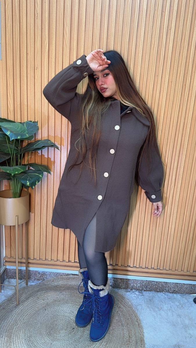 Stylish Collared Long Coat FC2091
