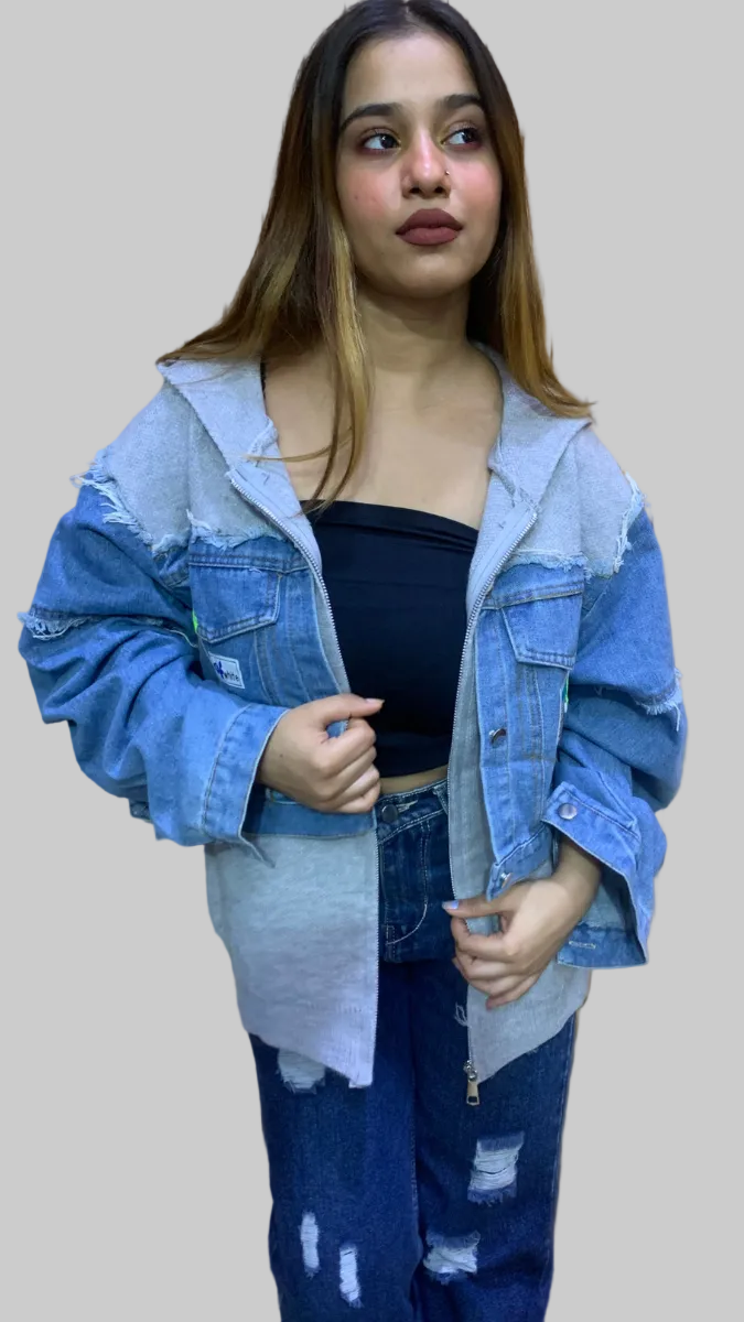 Stylish Denim Jacket With Hosiery Embedded FC2040
