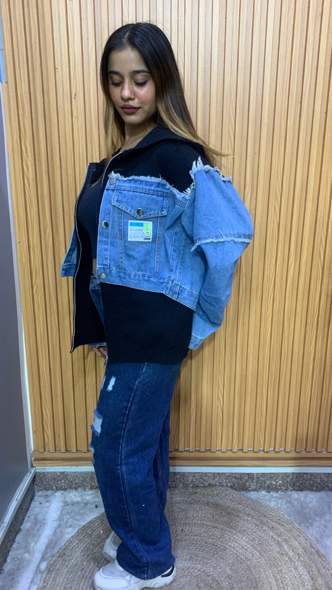 Stylish Denim Jacket With Hosiery Embedded FC2040