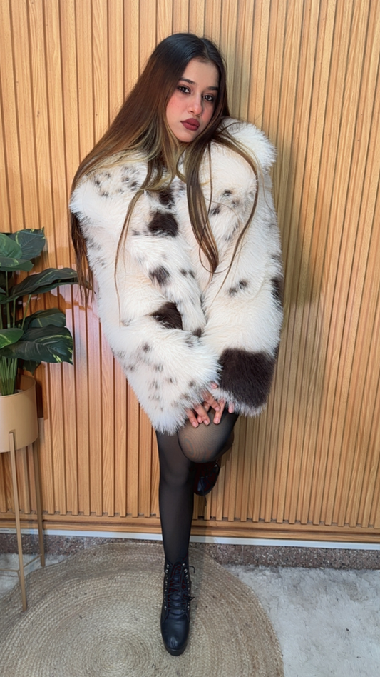 Stylish Dual Color Fur Jacket FC2120