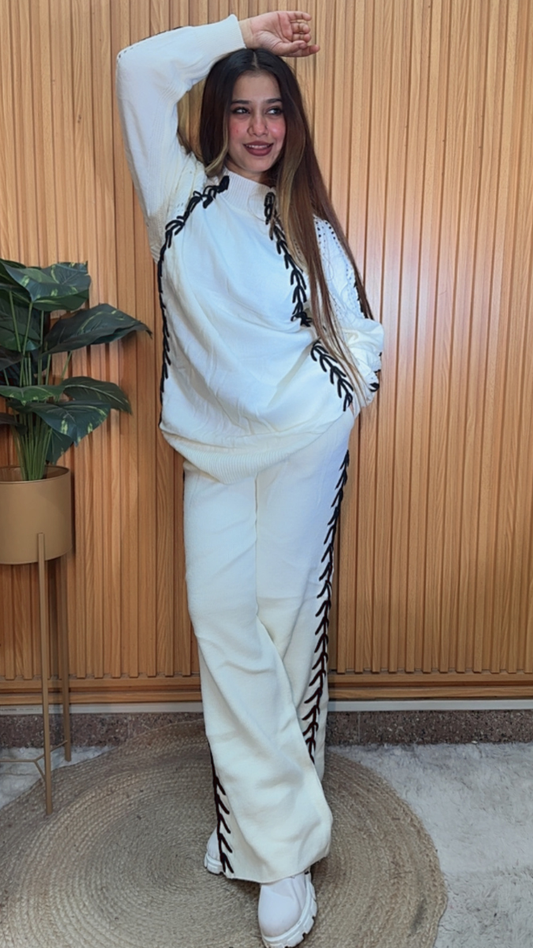 Stylish Embroidery Round Neck Coord Set FC2086