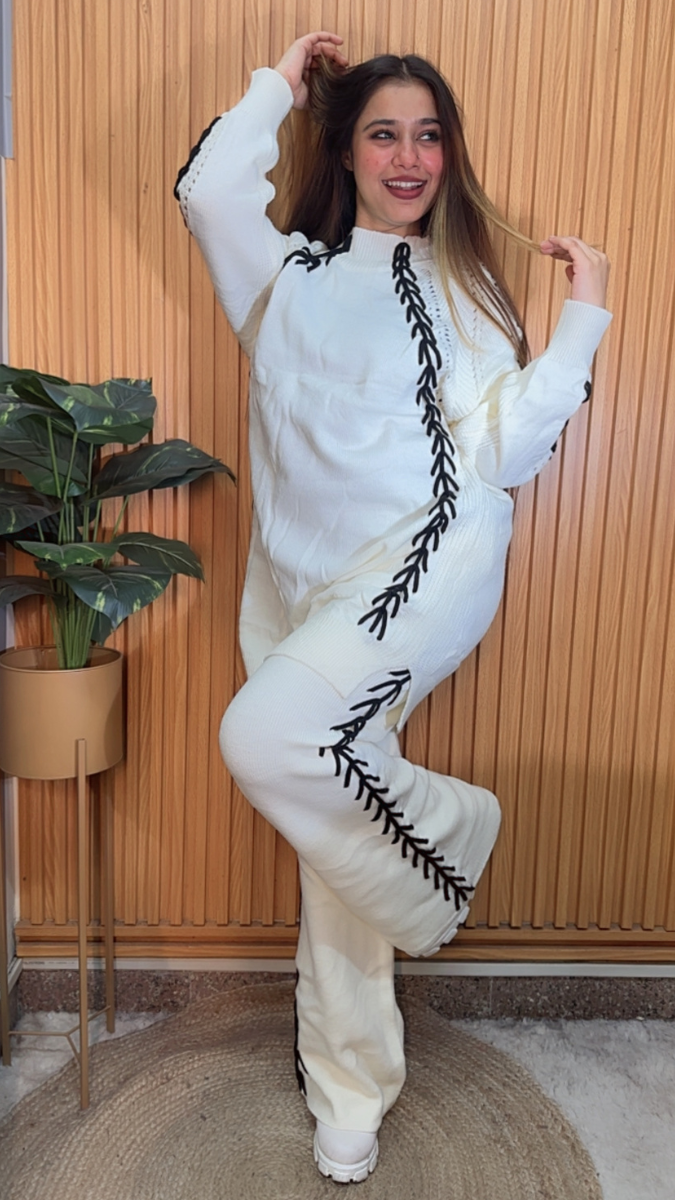 Stylish Embroidery Round Neck Coord Set FC2086