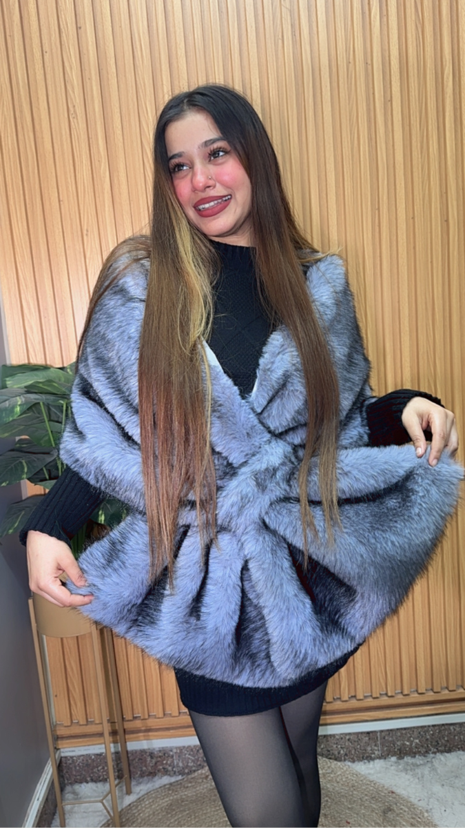 Stylish Faux Fur Wrap Around Cape FC2068