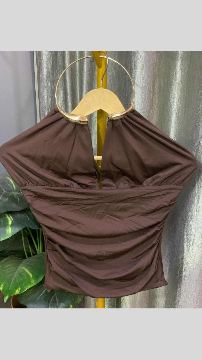 Stylish Halter Neck With Loose Neckline Top FC2240